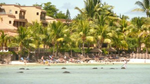 Soaking in the sun while lying on the beach